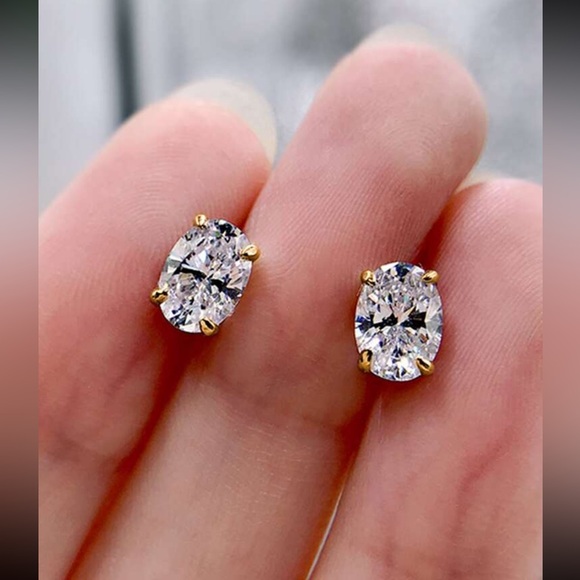 3 for $30 silver  plated cubic zirconia stud earrings - Picture 4 of 7